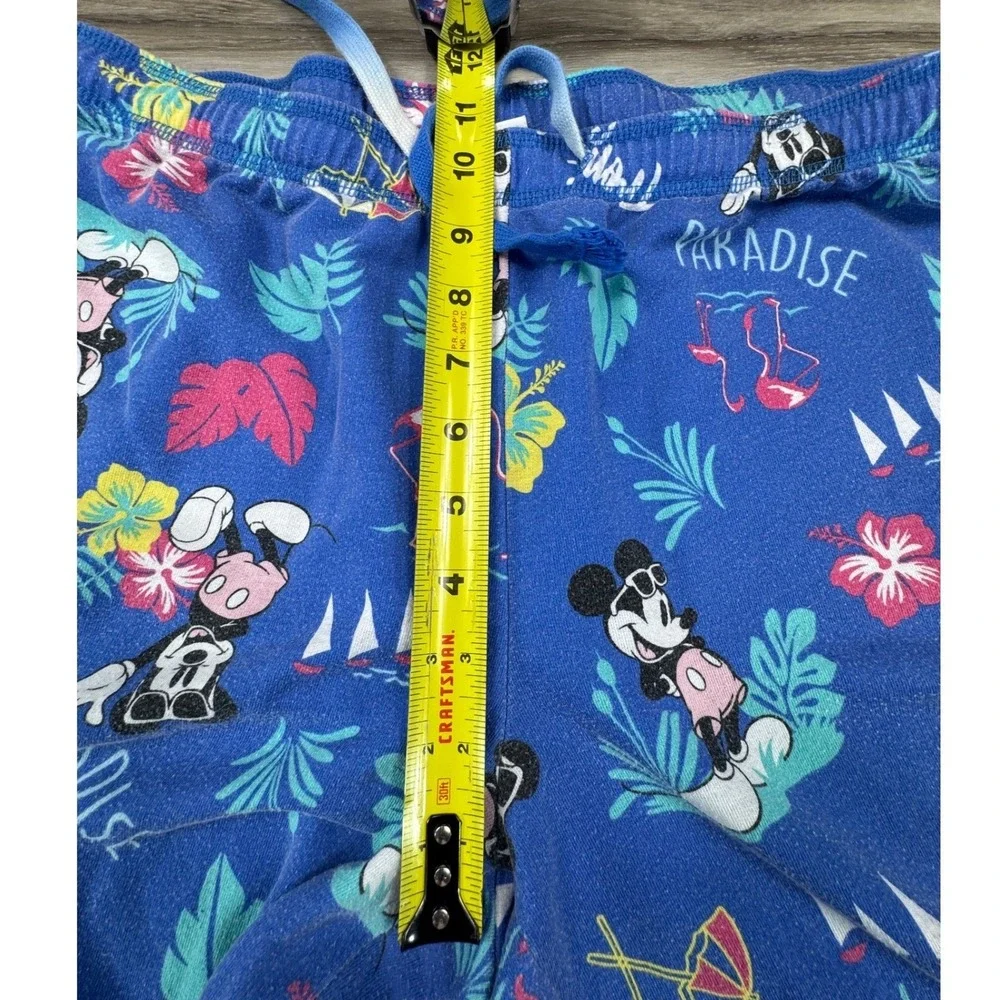 Disney Mickey Mouse Kids‎ Pajama Pants Medium 7-8 Blue Tropical Paradise Jogger